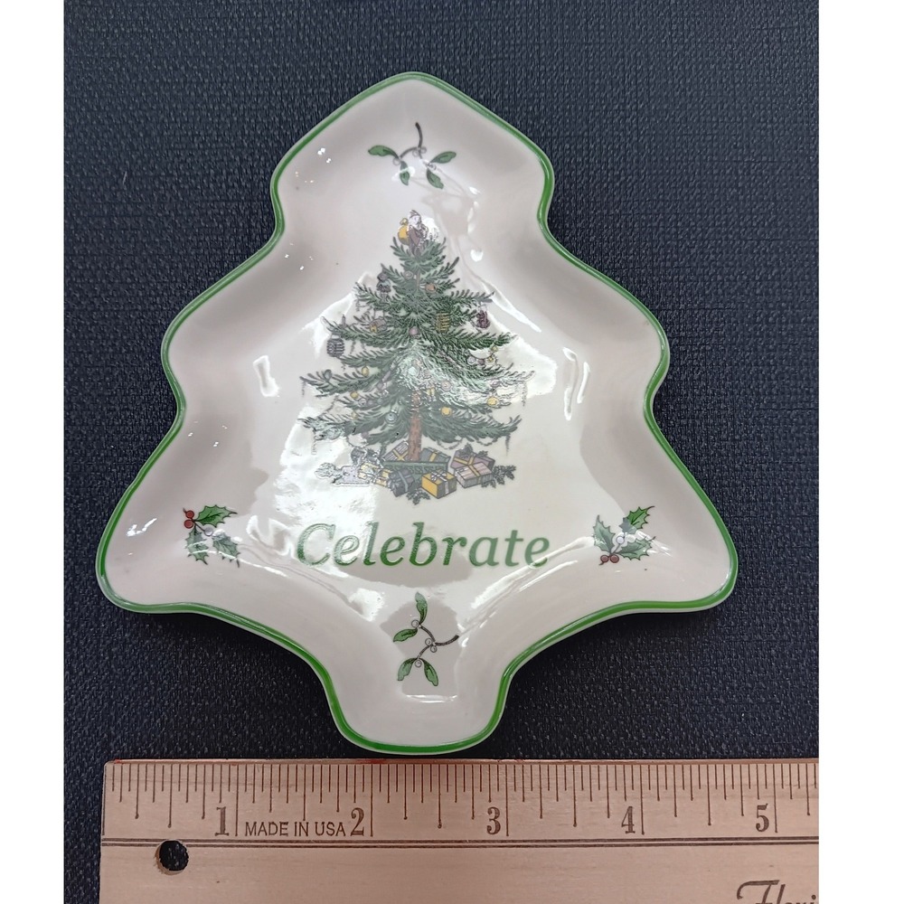 Spode Christmas Tree Celebrate Trinket Dish S3324-A7 Holiday Candy Bowl 6 inch